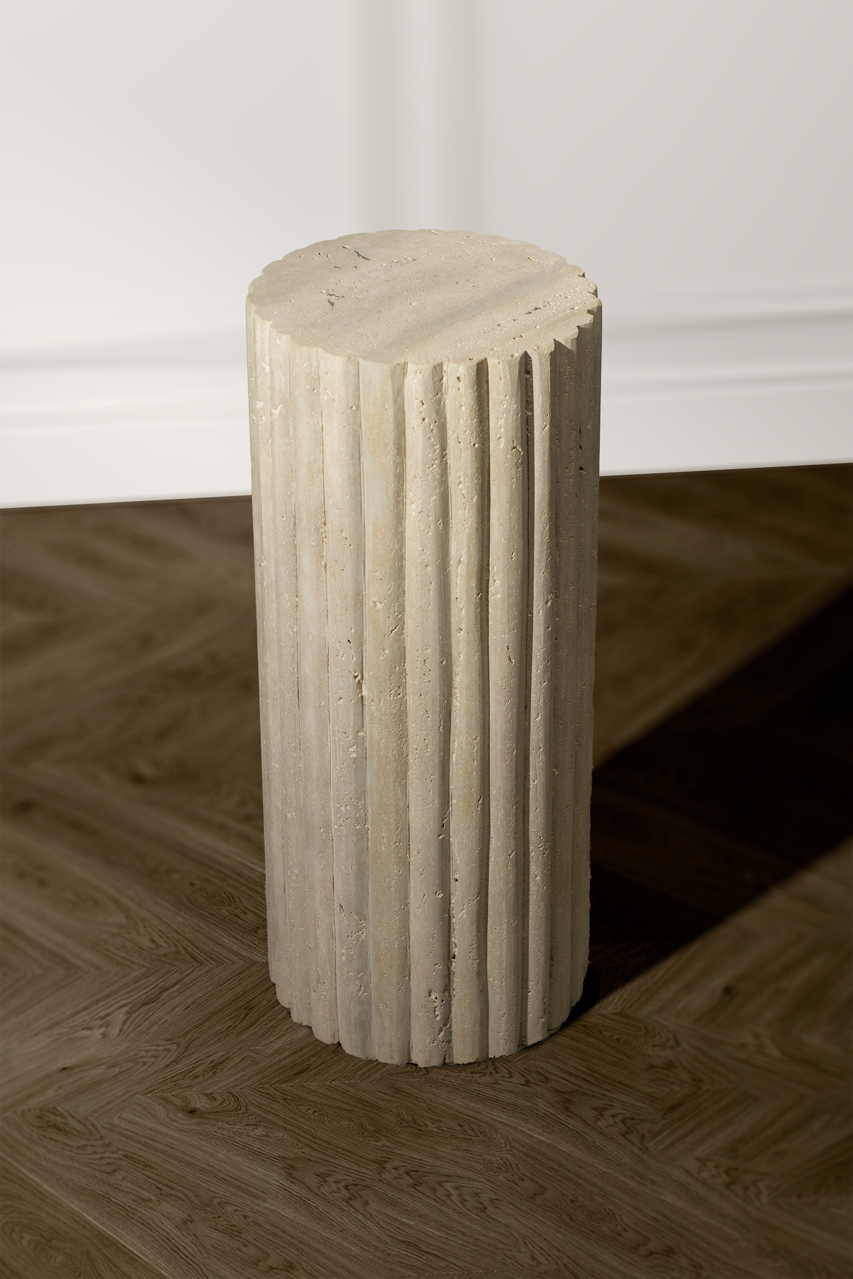 "Versatile Handcrafted Fluted Plinth as a statement piece in home decor."
